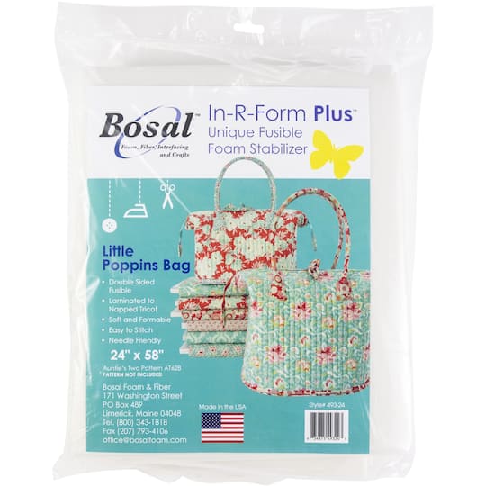 Bosal In-R-Form Plus Little Poppins Bag Fusible Foam Stabilizer, 24&#x22; x 58&#x22;